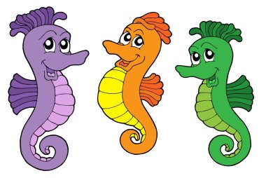 Cute sea horses clipart