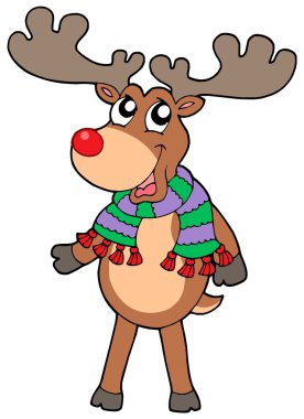 Cute standing Christmas elk clipart