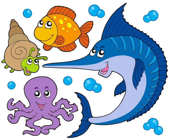 Coleta de animais aquáticos 3 — Vetor de Stock