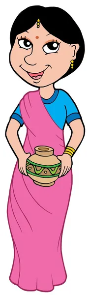 Asiatique fille dans sari — Image vectorielle