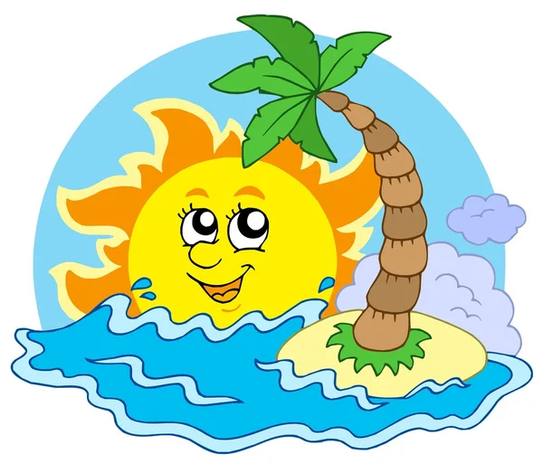 Pláže a slunce — Stockový vektor