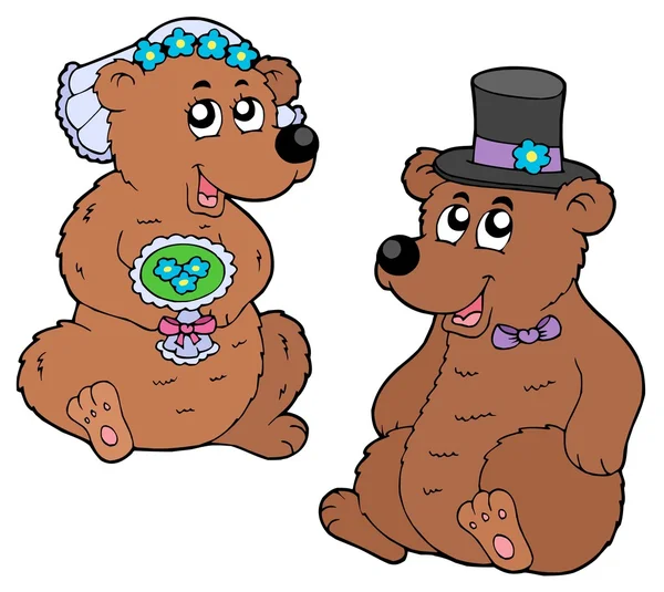 Bear wedding — Stock Vector
