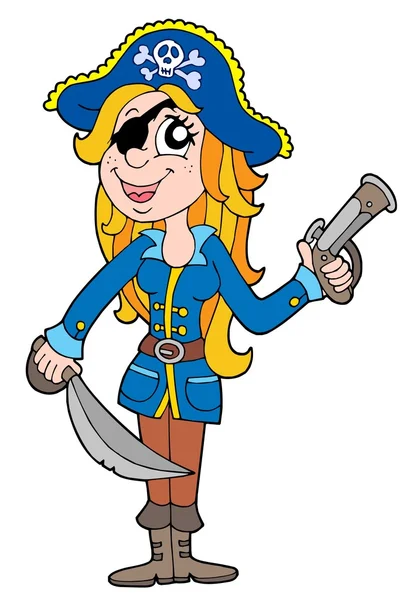 Blond pirate woman — Stock Vector