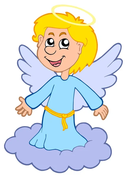 Niño ángel en la nube — Vector de stock