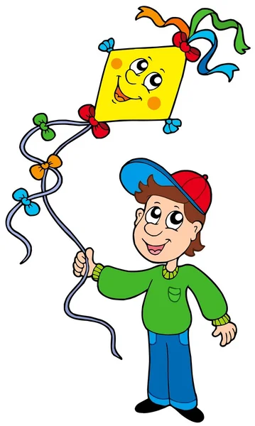 Boy with kite — Stock Vector