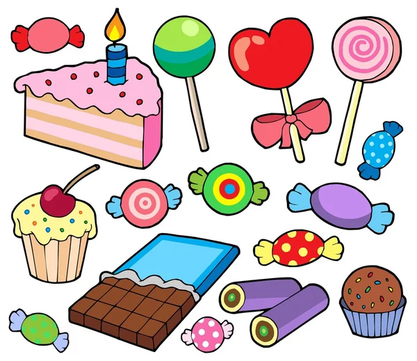 Колекція цукерок і тортів — стоковий вектор
