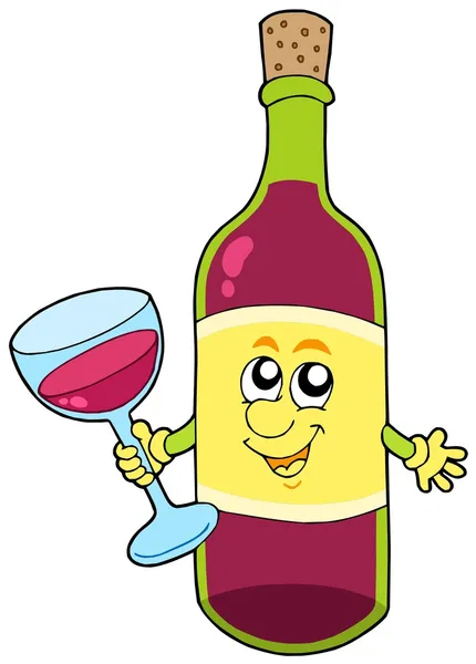 Garrafa de vinho dos desenhos animados —  Vetores de Stock
