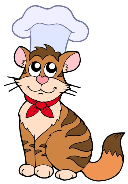 Chef gato de dibujos animados — Vector de stock