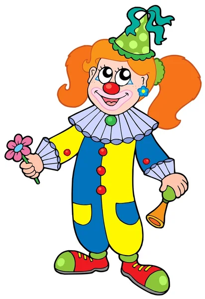 Cartoon clown girl — Stock Vector