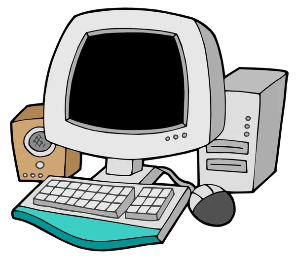 Kreslený počítač — Stockový vektor