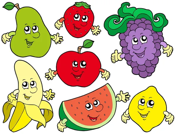 Coleção de frutas dos desenhos animados 2 —  Vetores de Stock