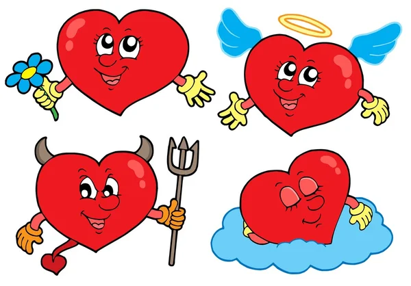 Cartoon hjärtan samling — Stock vektor