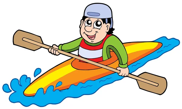 Kayaker dos desenhos animados — Vetor de Stock