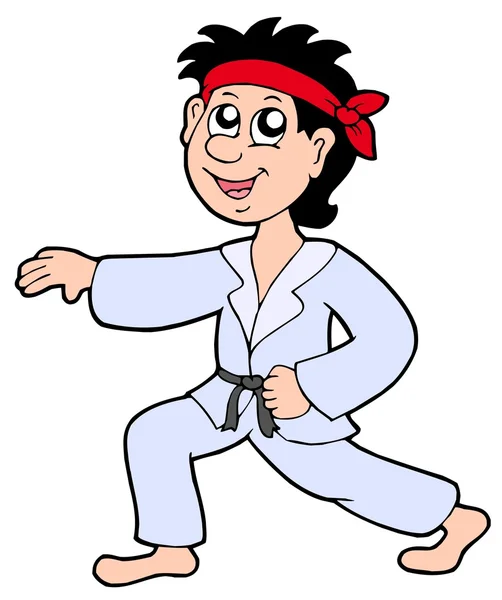 Karate çocuk çizgi film — Stok Vektör