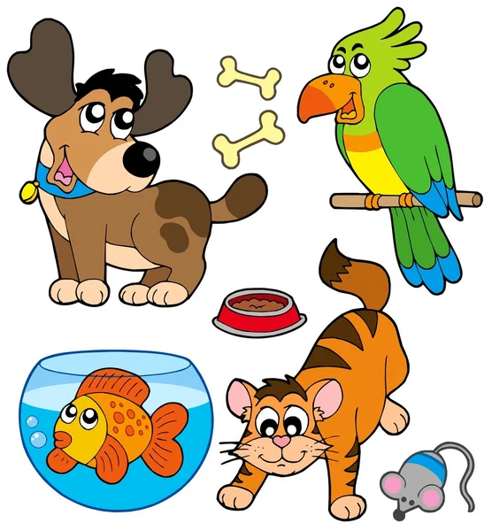 Cartoon pets collection — Stock Vector