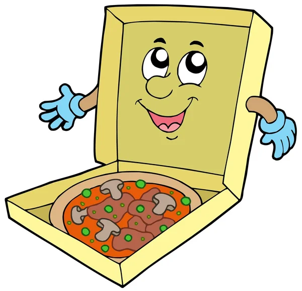 Cartoon pizza box — Stock Vector