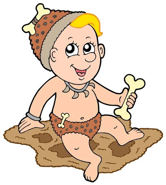 Карикатурный доисторический ребёнок — стоковый вектор