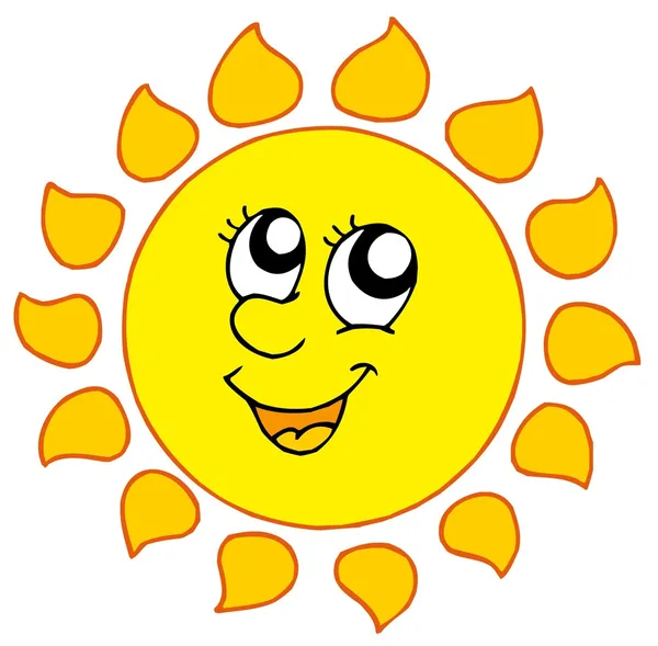Caricature souriant soleil — Image vectorielle