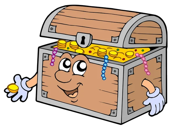 Cartoon treasure chest — Stock Vector