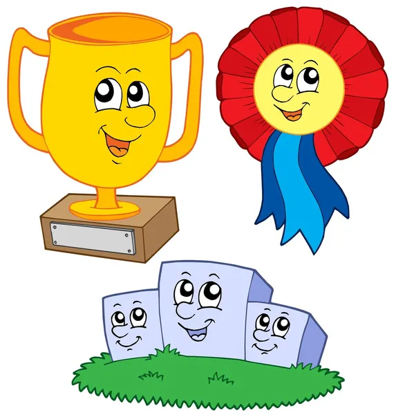 Cartoon trophies collection — Stock Vector