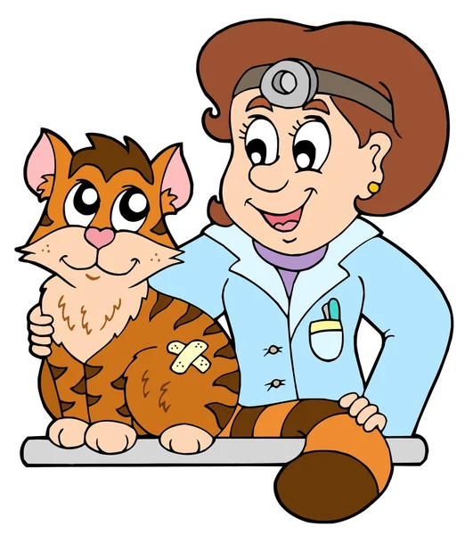 แมวที่สัตวแพทย์ — ภาพเวกเตอร์สต็อก