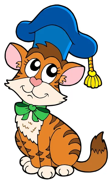 Kot nauczyciel w kapeluszu — Wektor stockowy