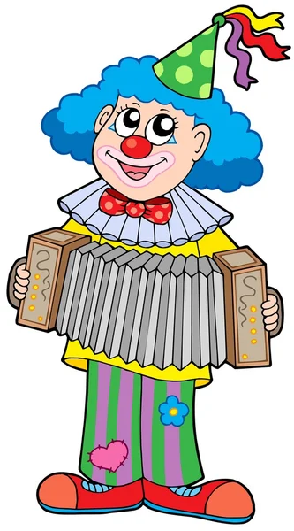 Clown avec accordéon — Image vectorielle