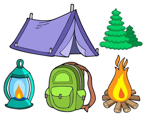 Collection of camping images — Stock Vector