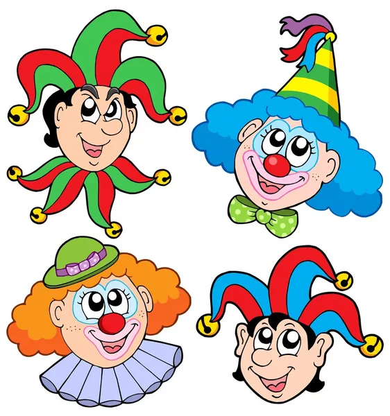 Clowns head collection 2 — Stock Vector