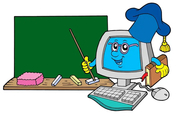 黒板とコンピューター教師 — ストックベクタ