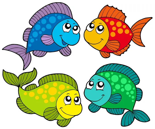 귀여운 만화 물고기 컬렉션 — 스톡 벡터