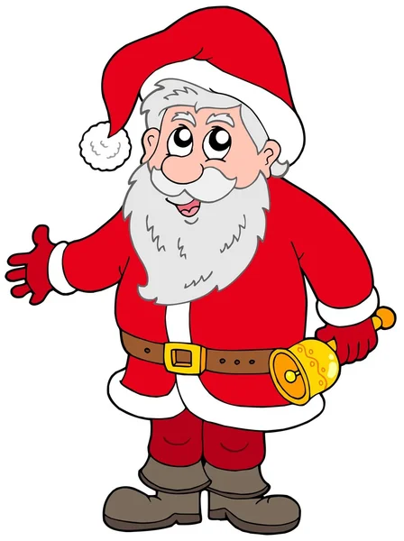 Mignon Père Noël avec cloche — Image vectorielle