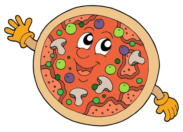 Schattige lachende pizza — Stockvector