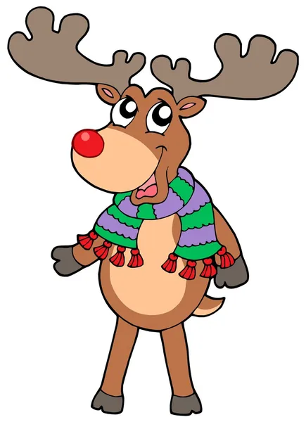 Roztomilý stojící vánoční elk — Stockový vektor