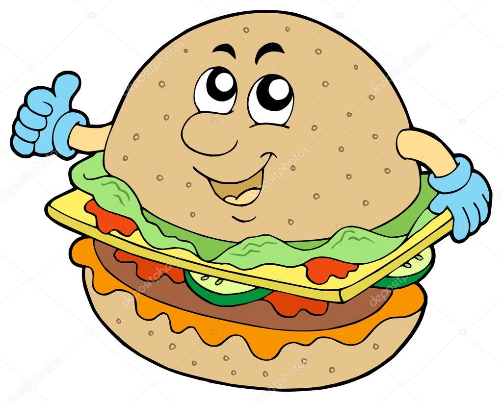 Cartoon hamburger — Stock Vector © clairev #2147970