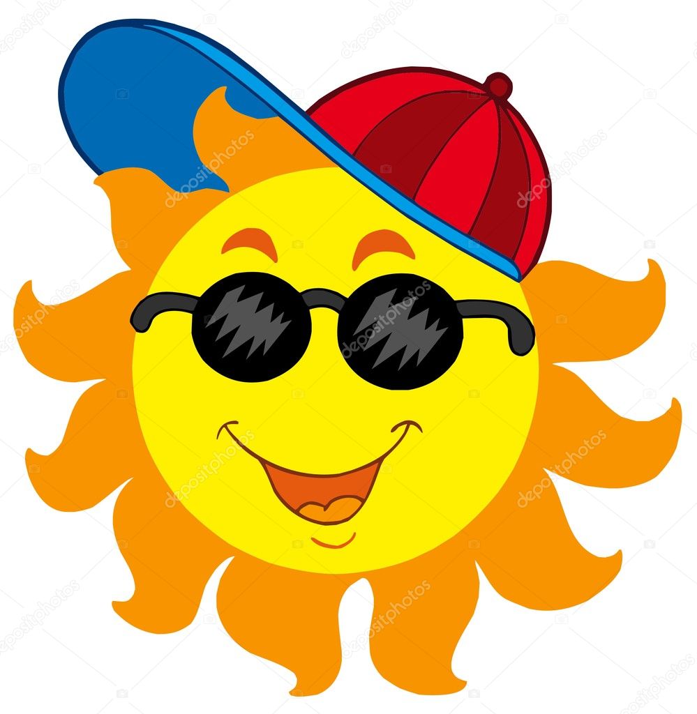 cartoon sun in baseball cap | 图库矢量图片 08 klara viskova