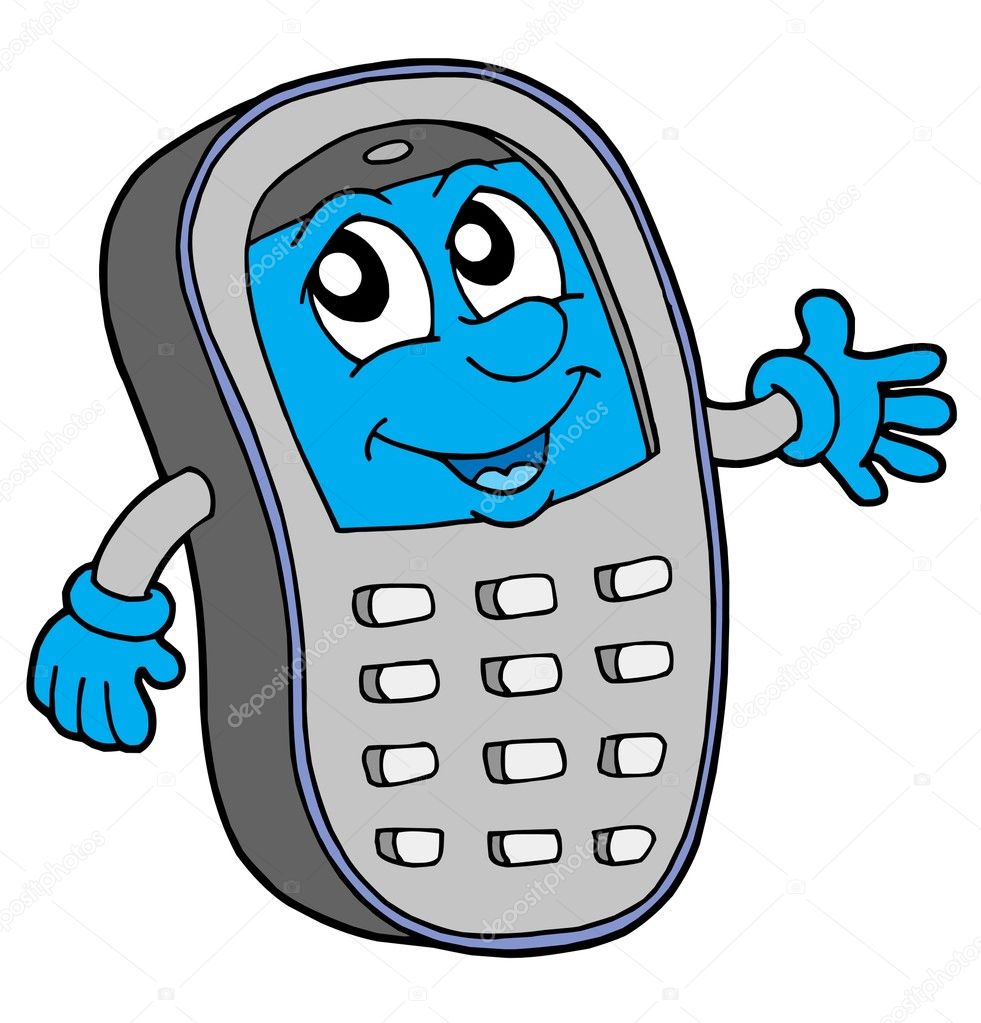 Cellulare grigio con display blu illustrazione vettoriale — Vettoriali di clairev