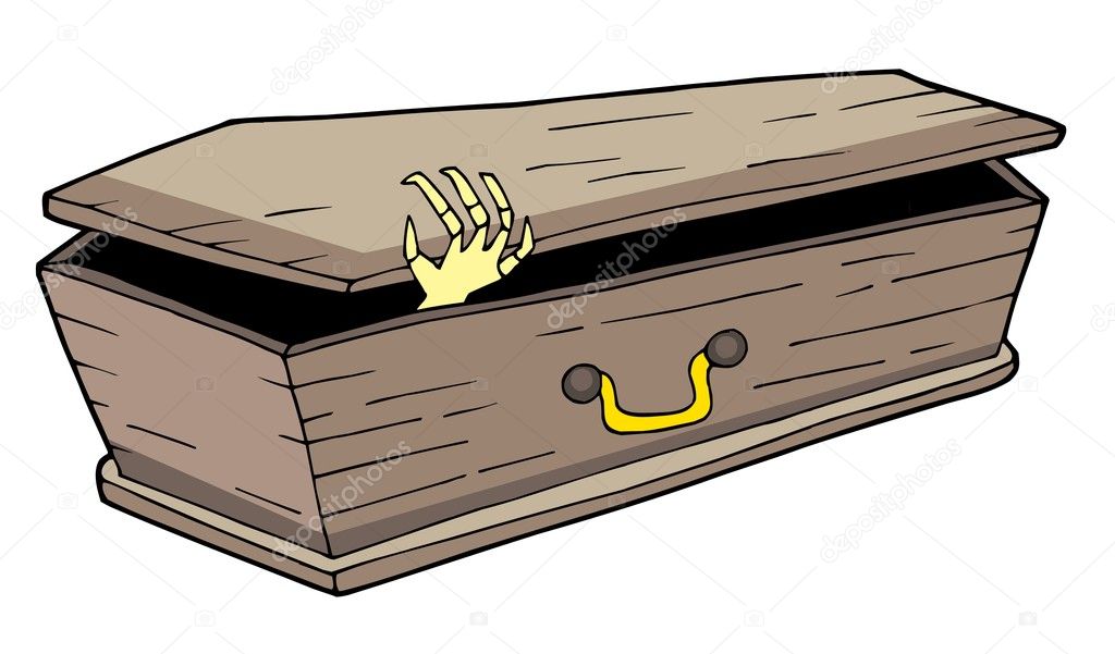 open coffin drawing