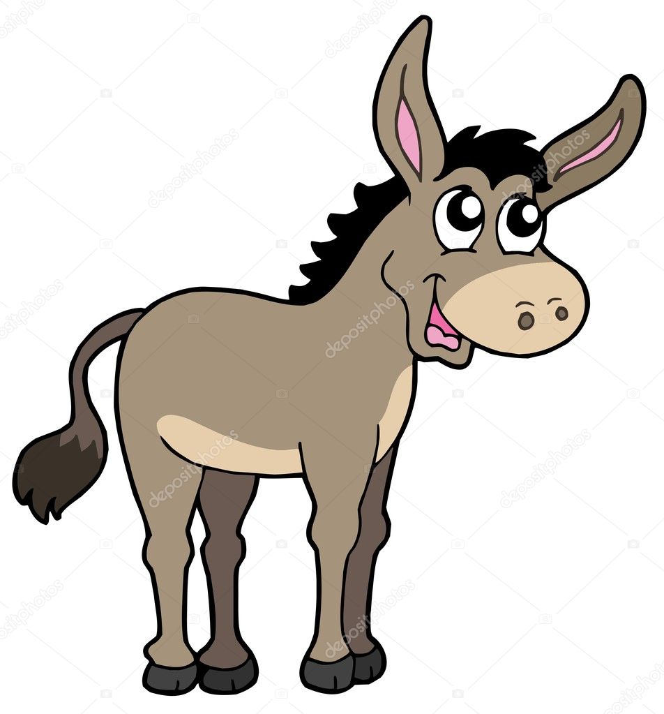 Cute donkey — Stock Vector © clairev #2149057