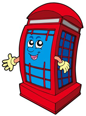 English red phone booth clipart