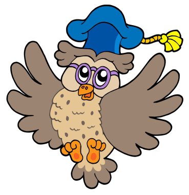 Flying owl teacher clipart