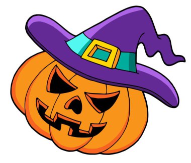 Halloween pumpkin in hat clipart