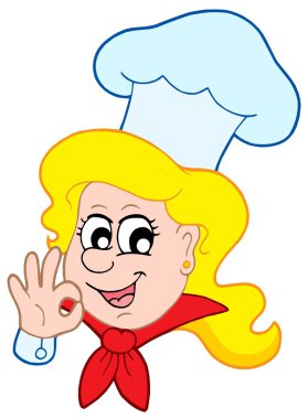 Happy chef woman clipart