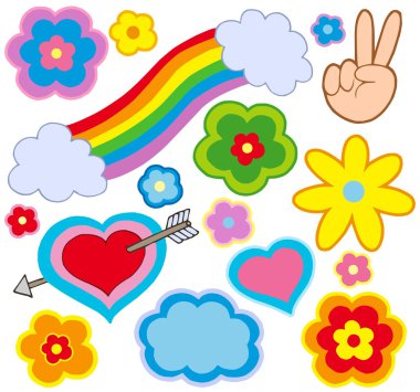 Hippie decorations clipart