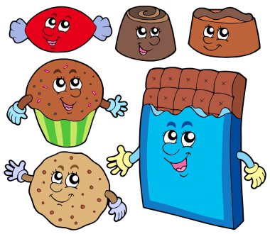 Chocolate sweets collection clipart