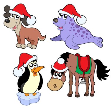 Christmas animals collection - clipart