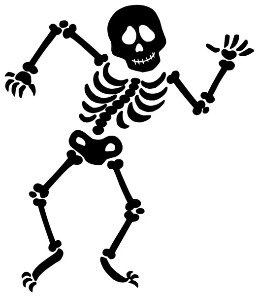 Dancing skeleton silhouette — Stock Vector