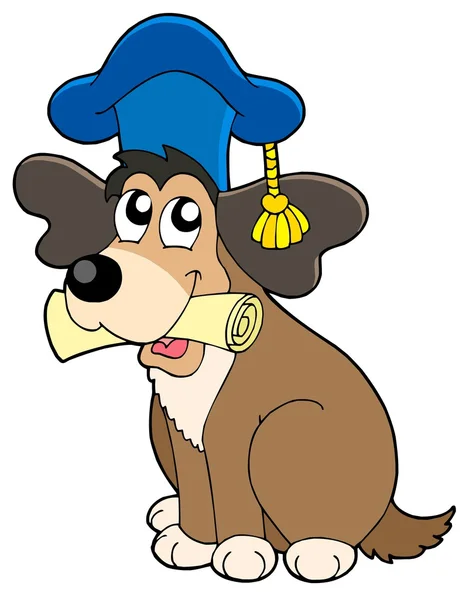 Professeur de chien en chapeau — Image vectorielle