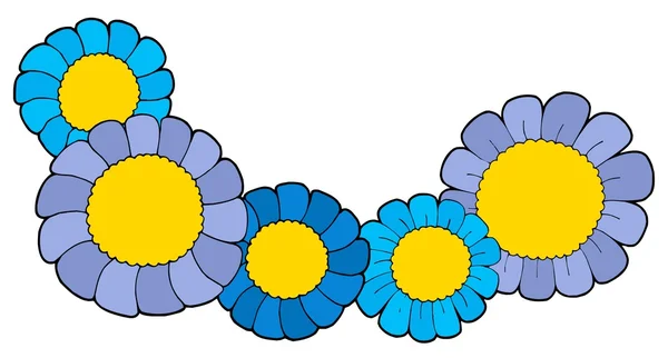 Carino blu fiori vettoriale illustrazione — Vettoriale Stock