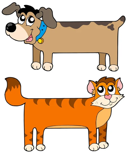 Плоский кіт і собака — стоковий вектор